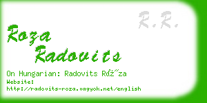 roza radovits business card